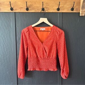 Madewell Julianne Smocked-Waist Top